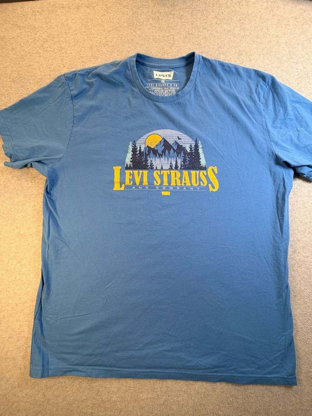 Levi's Graphic T-Shirt Size 2XL Blue Mountain Sunset